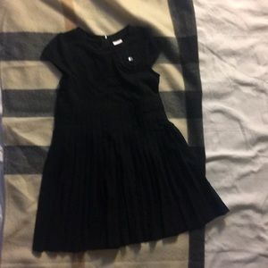 Gymboree black pleated zipper dress with flower